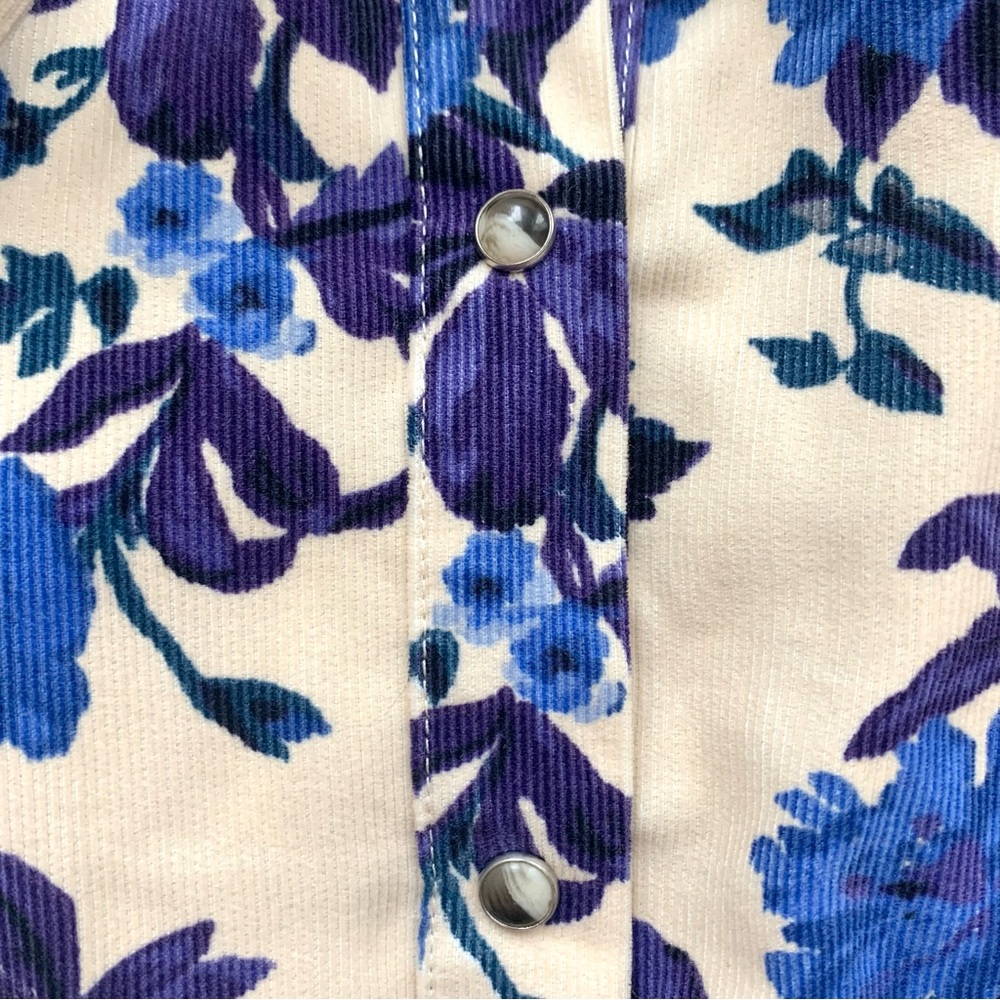 Sezane Rare Soledad Floral Mini Dress Blue Cream FR 36 - Picture 9 of 16